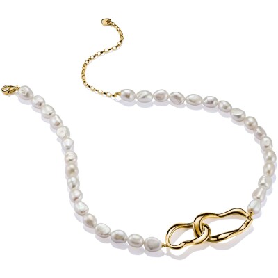Collier Thomas Sabo en argent, plaqué or et perle d'eau douce