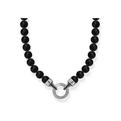 Collier Thomas Sabo en argent, oxyde de zirconium et obsidienne