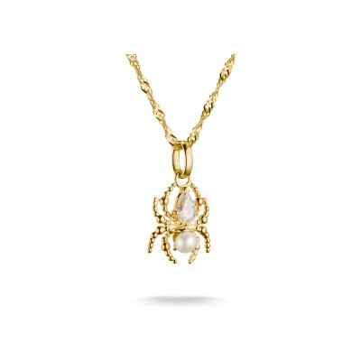 Collier pendentif Thomas Sabo en argent, plaqué or, oxyde de zirconium et perle d'eau douce