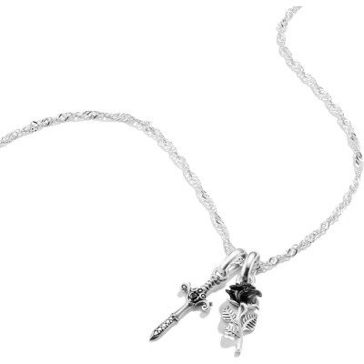 Collier pendentif Thomas Sabo en argent, email et oxyde de zirconium