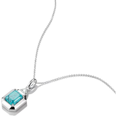 Collier pendentif Thomas Sabo en argent, oxyde de zirconium et turquoise d'imitation