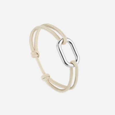 Bracelet sur cordon Le Vent à la Française Maillon en plaqué argent, 22mm