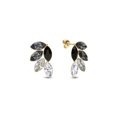 Boucles d'oreilles Spark Bird of Paradise en argent plaqué or jaune et cristaux