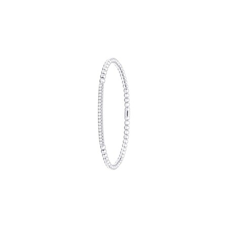 Bracelet Flex boules en or blanc et barrette diamants