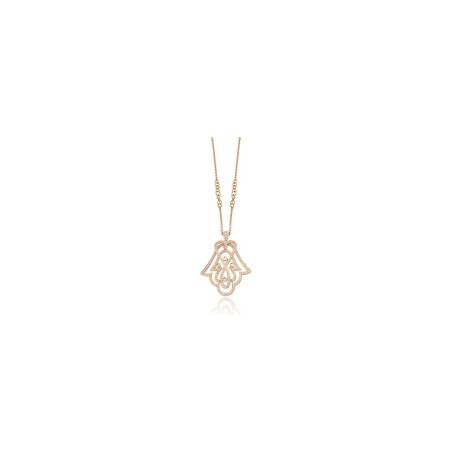 Pendentif Khmissa en or rose et diamants