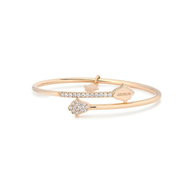Khmissa bracelet, pink gold and diamonds