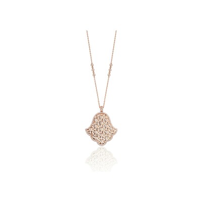 Pendentif Khmissa en or rose et diamants