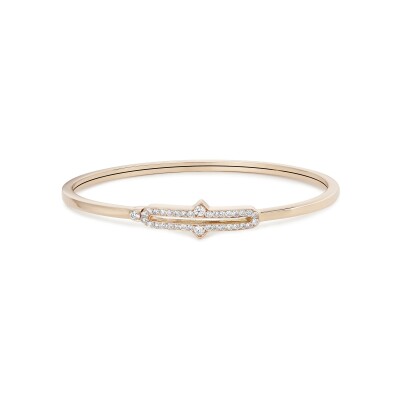 Bracelet jonc Khmissa in Love en or rose et diamants