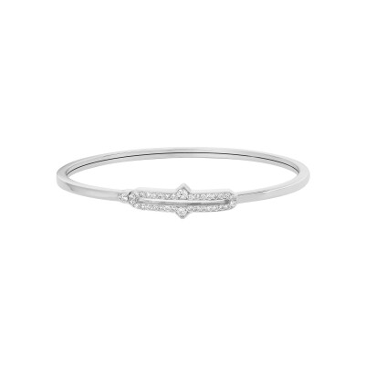 Bracelet jonc Khmissa in Love en or blanc et diamants