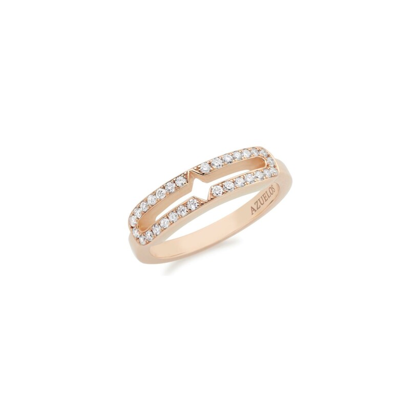 Khmissa in Love ring, pink gold and diamonds