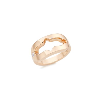 Bague Khmissa in Love en or rose et diamants