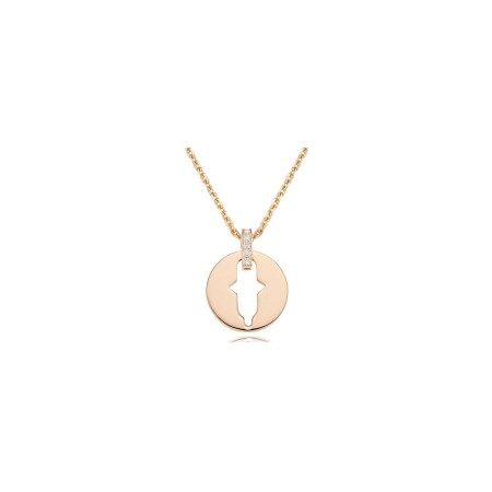 Khmissa in Love pendant, pink gold and diamonds