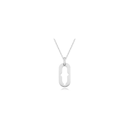 Khmissa in Love pendant, white gold and diamonds