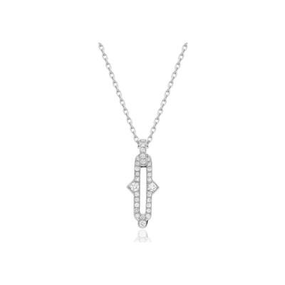 Pendentif Khmissa in Love en or blanc et diamants