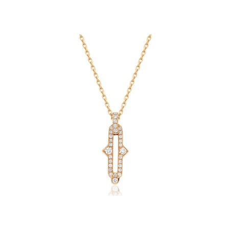 Khmissa in Love pendant, pink gold and diamonds