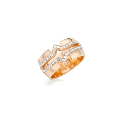 Bague Khmissa in Love en or rose et diamants