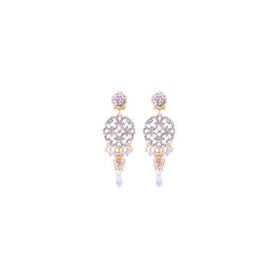 Boucles d'oreilles pendantes Satellite en métal doré à l'or jaune 14ct