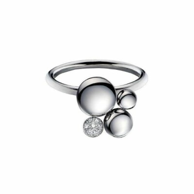 Bague Calvin Klein Liquid en acier et diamants, taille 51-52