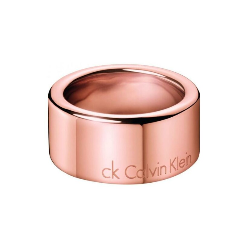 Bague Calvin Klein Hook en métal doré rose, taille 54-55