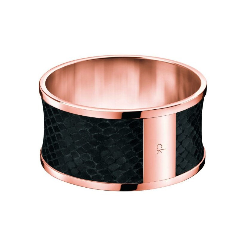 Bracelet Calvin Klein Spellbound en métal doré rose et cuir, taille S