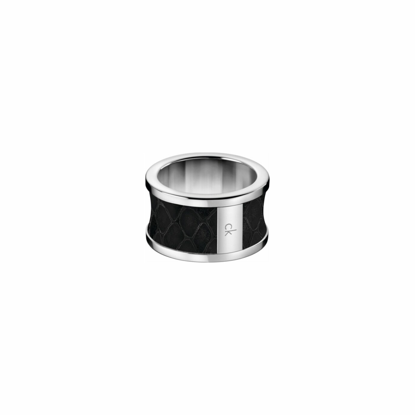 Bague Calvin Klein Spellbound en acier et cuir, taille 54-55