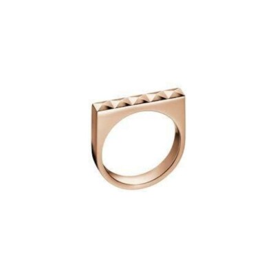 Bague Calvin Klein Edge en métal doré rose, taille 51-52