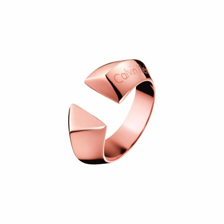 Bague Calvin Klein Shape en métal doré rose, taille 54-55