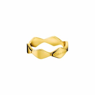 Bague Calvin Klein Snake en métal doré jaune, taille 57-58