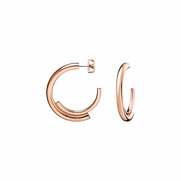 Boucles d'oreilles créoles Calvin Klein Scent en métal doré rose