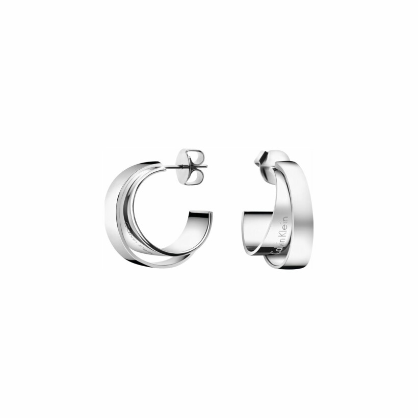 Boucles d'oreilles créoles Calvin Klein Unite en acier