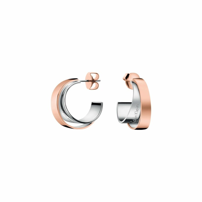 Boucles d'oreilles créoles Calvin Klein Unite en acier PVD
