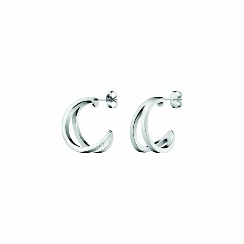 Boucles d'oreilles créoles Calvin Klein Outline en acier