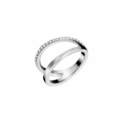 Bague Calvin Klein Outline en acier et cristaux Swarovski, taille 57-58