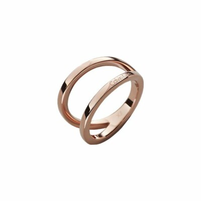 Bague Calvin Klein Outline en métal doré rose, taille 51-52