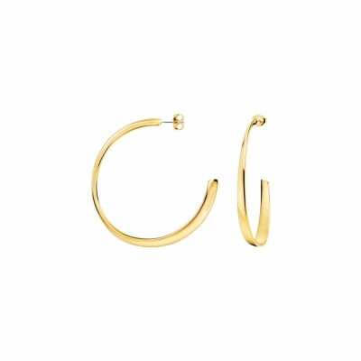 Boucles d'oreilles créoles Calvin Klein Groovy en métal doré jaune
