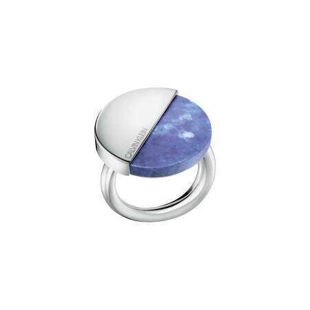 Bague Calvin Klein Spicy en acier et Lapis Lazuli, taille 51-52