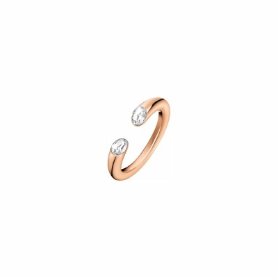 Bague Calvin Klein Brilliant en métal doré rose et cristaux Swarovski, taille 51-52