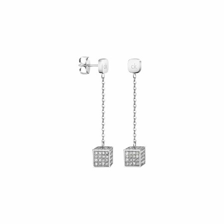 Boucles d'oreilles Calvin Klein Rocking en acier et cristaux Swarovski