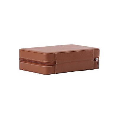 Ecrin de voyages Kronokeeper Tiboulen pour 8 montres en cuir camel