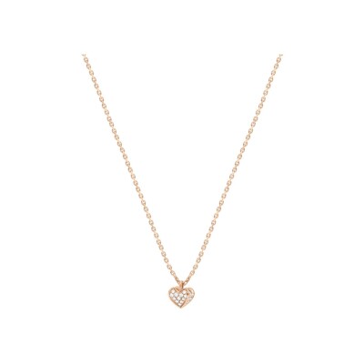 Collier Korloff Korlove coeur en or rose et diamants 0.25ct