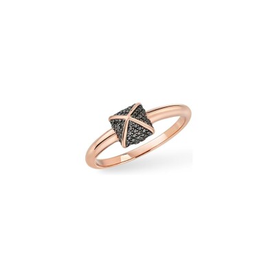 Bague Korloff Korlove en or rose et diamants noir
