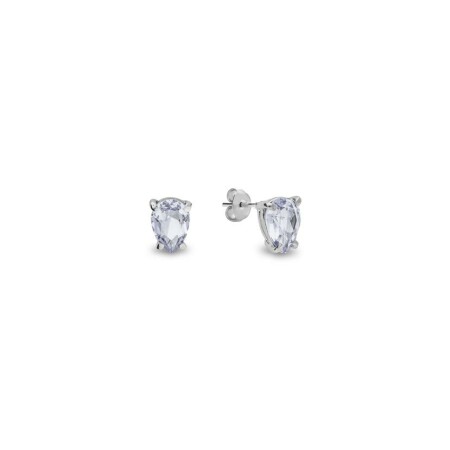 Boucles d'oreilles Spark Pariso en argent plaqué platine et cristaux