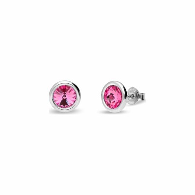 Boucles d'oreilles Spark Tiny Bonbon Studs en argent plaqué platine et cristaux