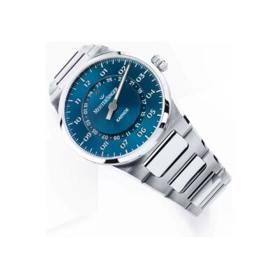 Montre MeisterSinger Kaenos Open Date - Taille soleil pétrole