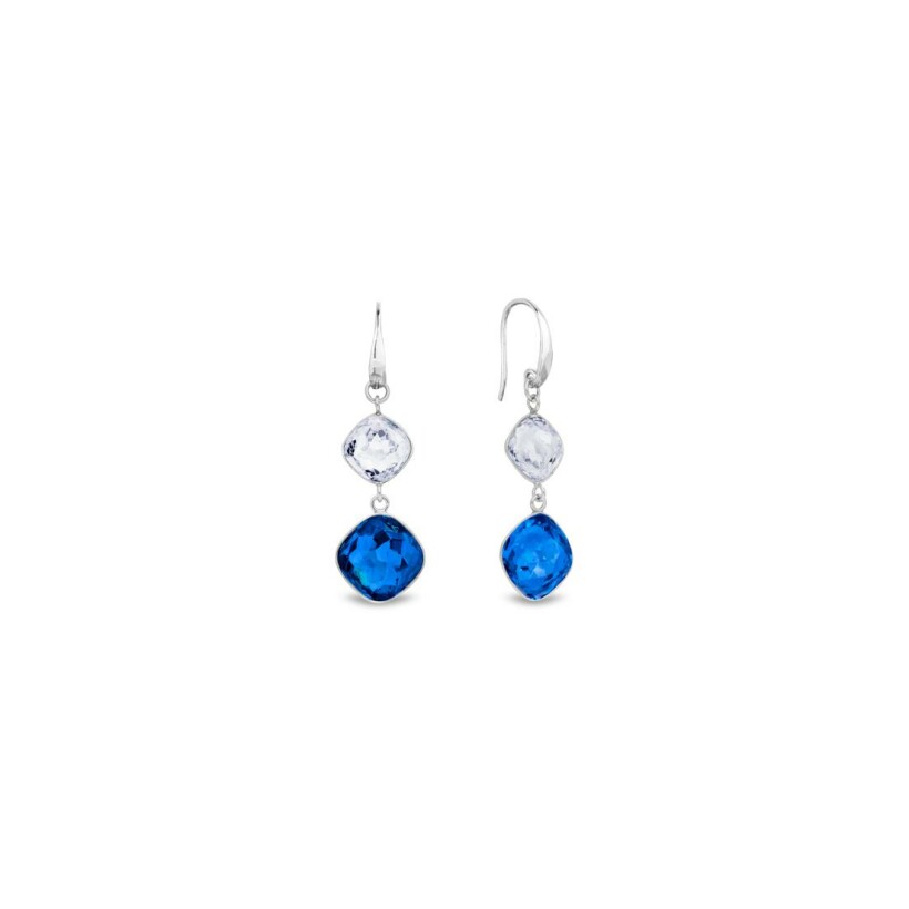 Boucles d'oreilles Spark Fantasy en argent plaqué platine et cristaux