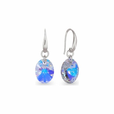 Boucles d'oreilles Spark Ribes en argent plaqué platine et cristaux