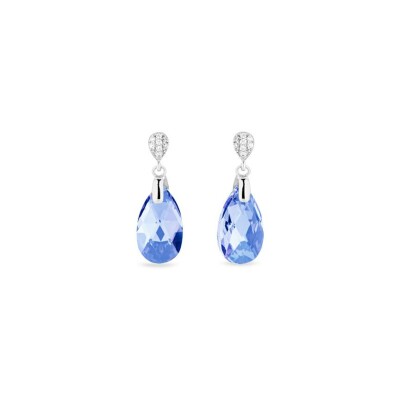 Boucles d'oreilles Spark Dainty Drop en argent plaqué platine et cristaux