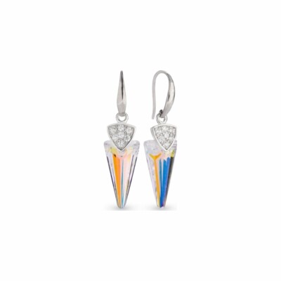 Boucles d'oreilles Spark Spike en argent plaqué platine et cristaux