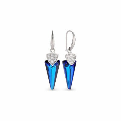 Boucles d'oreilles Spark Spike en argent plaqué platine et cristaux