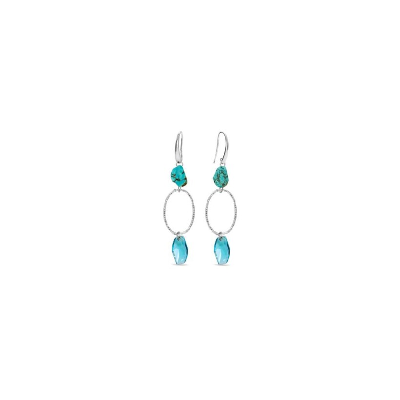 Boucles d'oreilles Spark Meteor en argent plaqué platine et cristaux